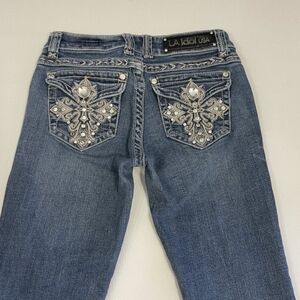 LA Idol Usa Bootcut Jeans Vintage Y2k 2000s Bling Rhinestone